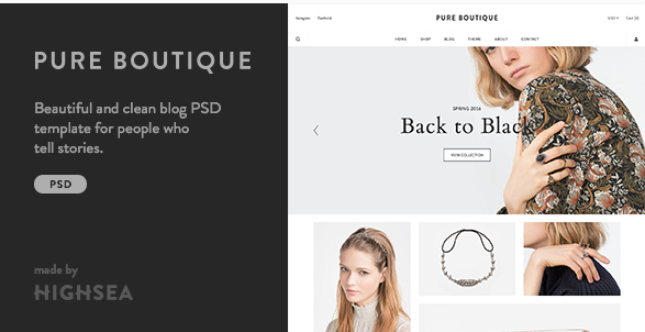 Pure - Accessories WooCommerce PSD Template