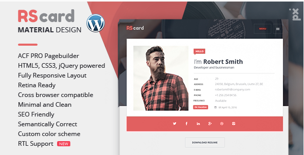 Resume, CV & vCard Theme