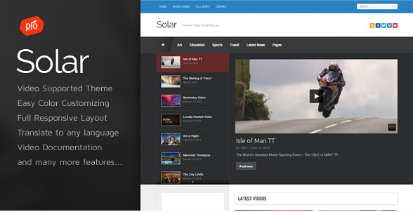 Solar - Video WordPress Theme