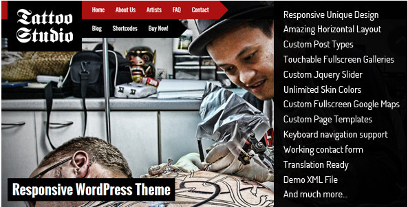 Tattoo Studio - Responsive WordPress Theme