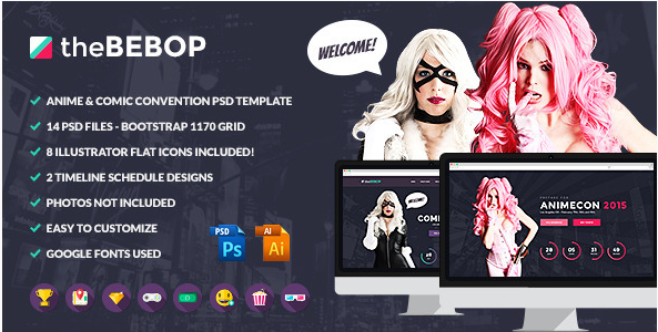 The Bebop Anime and Comic Convention PSD Template