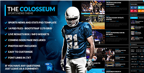 The Colosseum: Best Entertainment PSD Templates