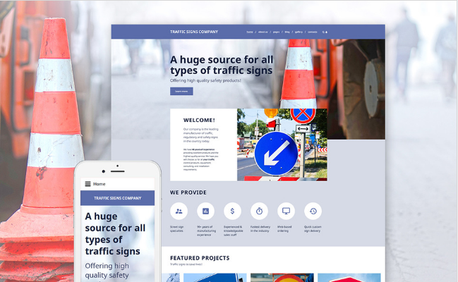 Traffic Signs Company Joomla Template