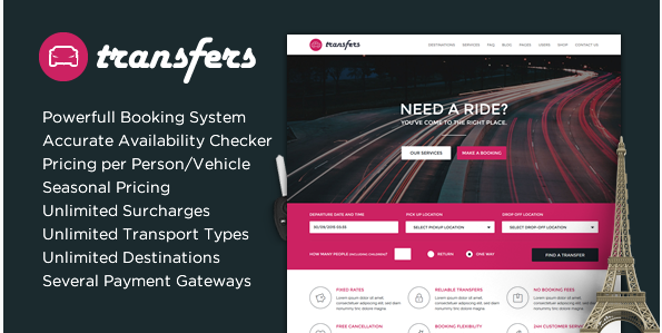 Transfers - Transport and Car Hire WordPress Theme