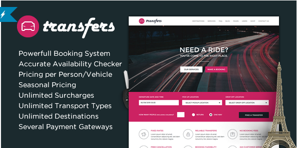 Transfers - Transport and Car Hire WordPress Theme