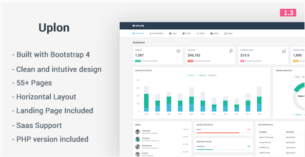 Uplon - Responsive Bootstrap 4 Web App Kit