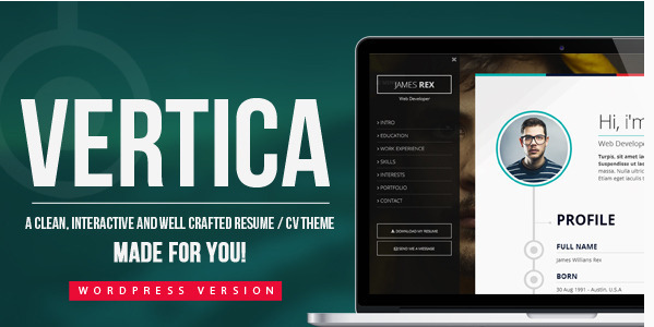 Vertica - WP Resume  CV & Portfolio