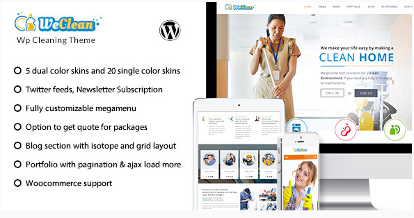 We Clean - Cleaning Company WordPress Theme