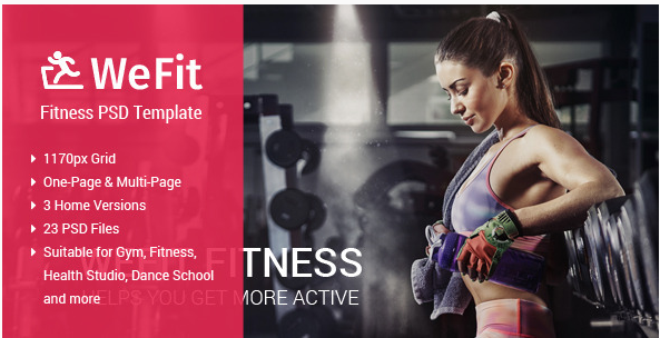 WeFit Health & Fitness PSD Template