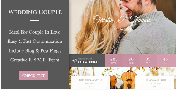 Wedding Couple: Best Entertainment PSD Templates