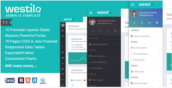 Westilo - Bootstrap Responsive Admin Template