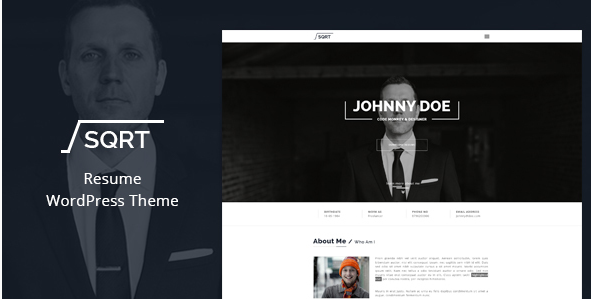 WordPress Resume Theme - Squareroot