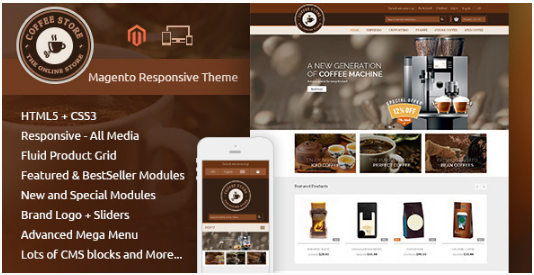 Coffee: Best Premium Shopping Magento Themes