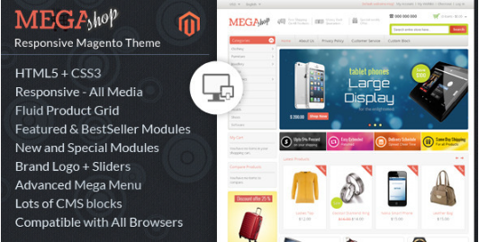 Mega Shop: Best Premium Shopping Magento Themes