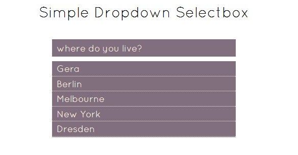 simple Free HTML5 CSS3 jQuery DropDown Menus