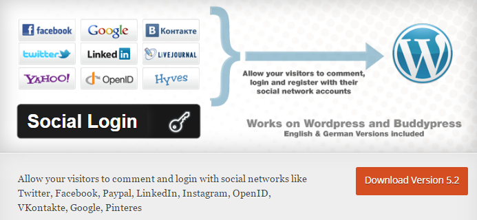 social login Best WordPress Custom Login Plugins