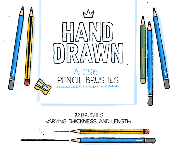 172 Illustrator Pencil Brushes