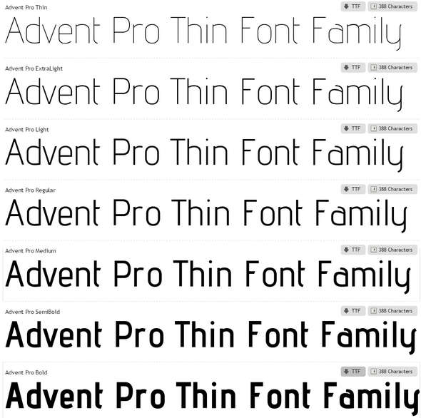 Advent-Pro-Font-Family