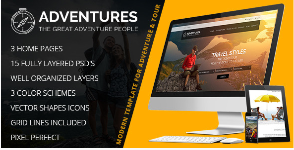 Adventures – Adventures and Tour PSD Template