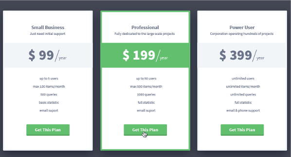 Appon Pricing Tables