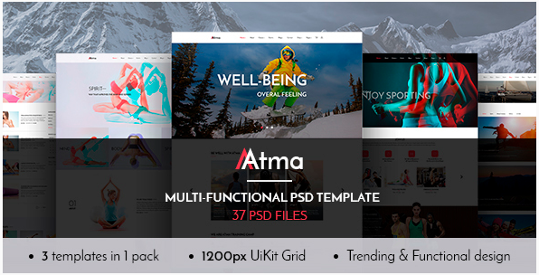 Atma — Multipurpose Wellness Sport Yoga PSD Template
