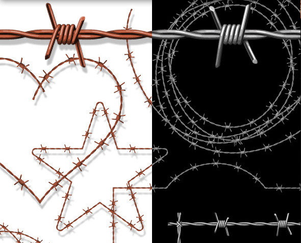 Barbed Wire Pattern Brushes With Ready-Made Assets