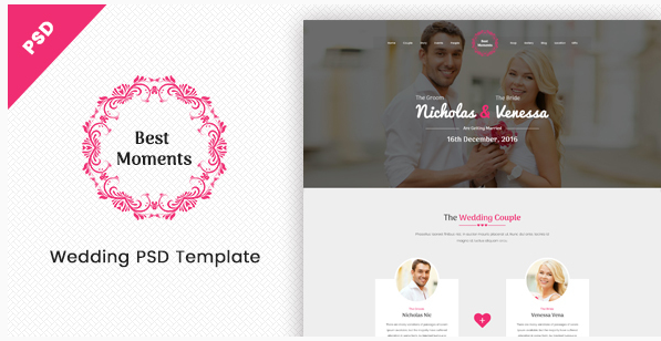 Best Moments - Mordern Wedding PSD Template