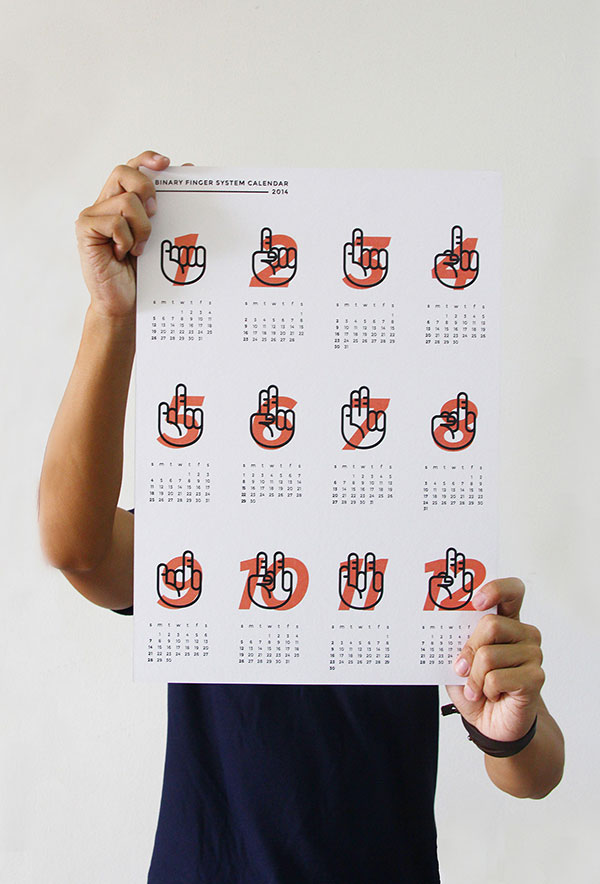 Binary Fingers Calendar