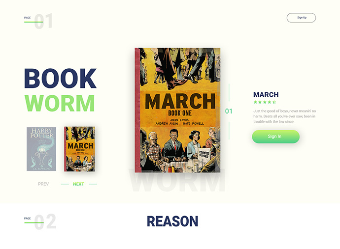 Book Worm: Online Book Store Web Designs