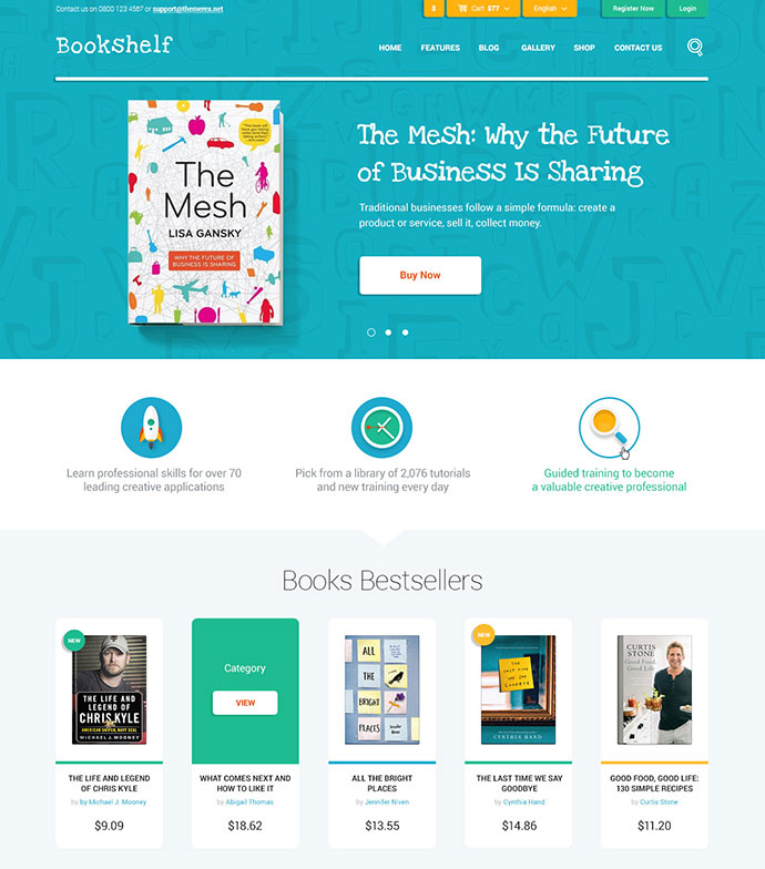 Bookshelf: Online Book Store Web Designs
