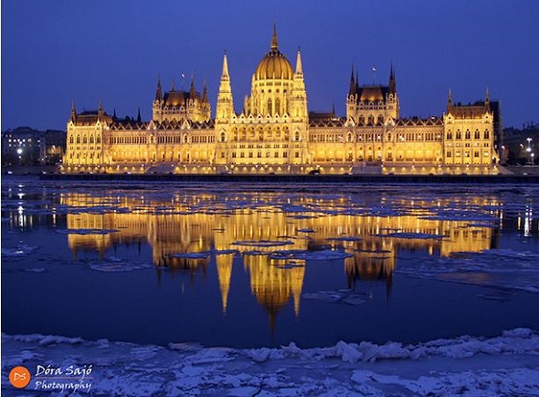 Budapest Parliament at dusk