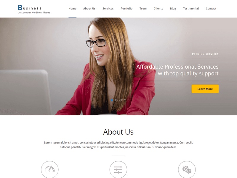Business One Page Theme For WordPress 
