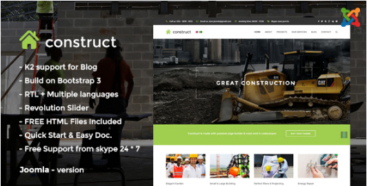 CONSTRUCT: Construction Joomla Templates