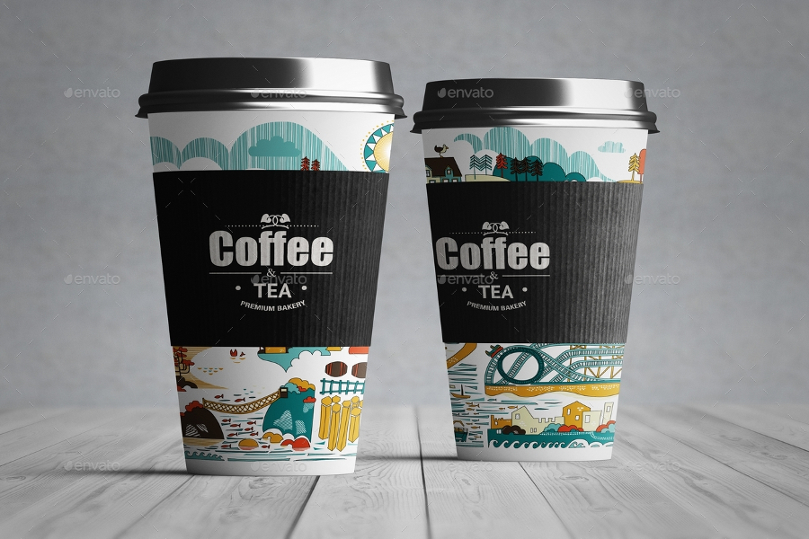 Coffee Cup Mockup Designed with Paper