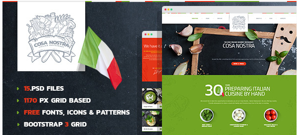 CosaNostra - Italian Restaurant PSD Template