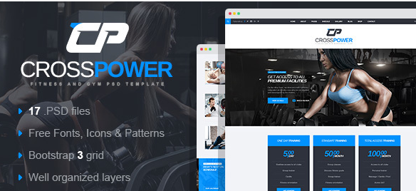 CrossPower - Sport Gym Fitness PSD Template