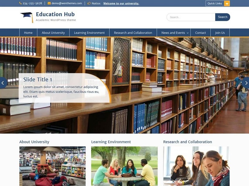 Education Hub Free Education WordPress Themes