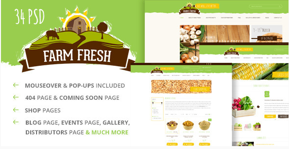 Farm Fresh - Organic Products PSD Template