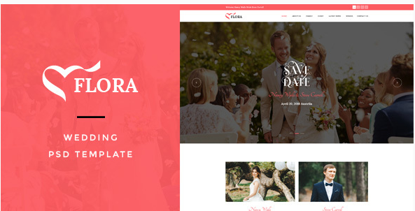 Flora  Wedding PSD Template