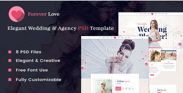 Forever Love  Elegant Wedding & Agency PSD Template