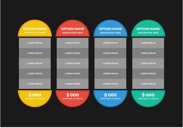 Free Pricing Table Vector