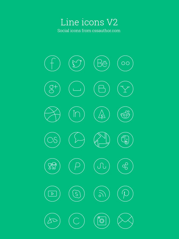 Free Social Media Line Icon Set