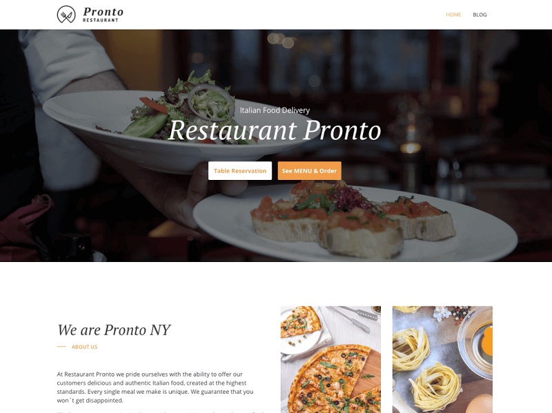 GloriaFood Restaurant WordPress Theme