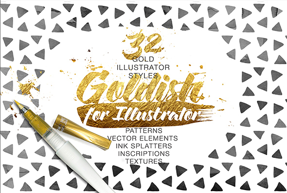 Goldish: Superb Illustrator Actions Brushes And Styles