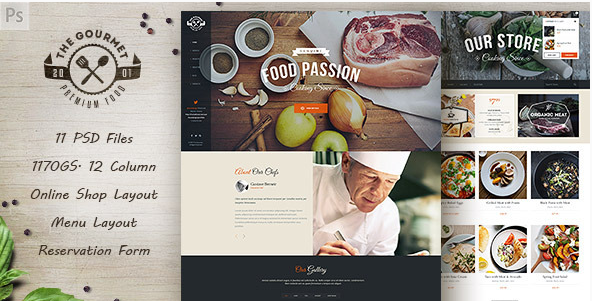 Gourmet - Food & Restaurant PSD Template