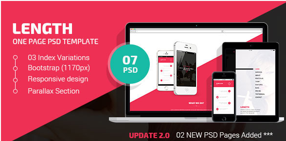 Length  One Page PSD Template