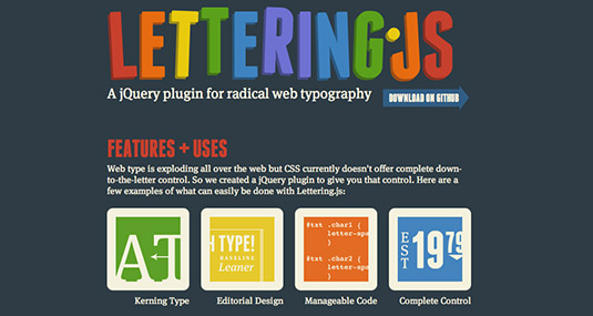Lettering.js : Blazing jQuery Plugins