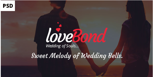 LoveBond One Page Wedding PSD Template – beautiful and awesome