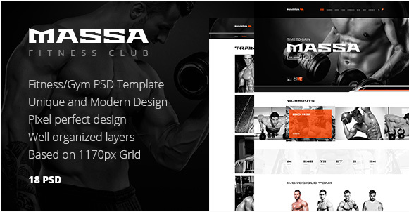 Massa — FitnessGym Sports Blog PSD Template