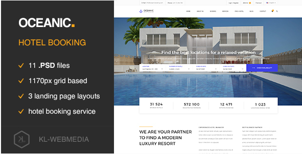 Oceanic - Hotel Booking PSD template